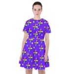 Abstract Background Cross Hashtag Sailor Dress
