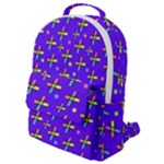 Abstract Background Cross Hashtag Flap Pocket Backpack (Small)