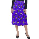 Abstract Background Cross Hashtag Classic Velour Midi Skirt 