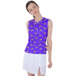 Abstract Background Cross Hashtag Women s Sleeveless Sports Top