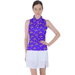 Abstract Background Cross Hashtag Women s Sleeveless Polo T-Shirt