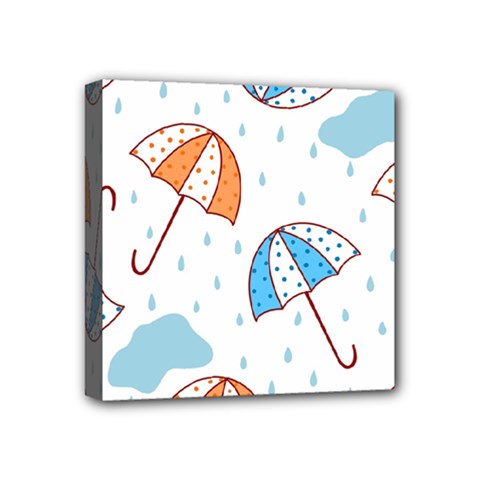 Rain Umbrella Pattern Water Mini Canvas 4  x 4  (Stretched) from UrbanLoad.com