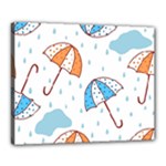 Rain Umbrella Pattern Water Canvas 20  x 16  (Stretched)