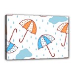 Rain Umbrella Pattern Water Canvas 18  x 12  (Stretched)