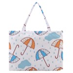 Rain Umbrella Pattern Water Zipper Medium Tote Bag