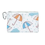 Rain Umbrella Pattern Water Canvas Cosmetic Bag (Medium)