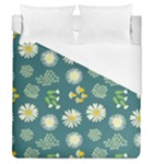 Drawing Flowers Meadow White Duvet Cover (Queen Size)