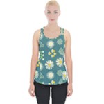 Drawing Flowers Meadow White Piece Up Tank Top