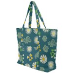 Drawing Flowers Meadow White Zip Up Canvas Bag