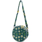 Drawing Flowers Meadow White Crossbody Circle Bag