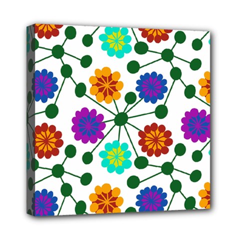 Bloom Plant Flowering Pattern Mini Canvas 8  x 8  (Stretched) from UrbanLoad.com