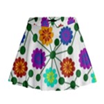 Bloom Plant Flowering Pattern Mini Flare Skirt