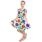 Bloom Plant Flowering Pattern Kids  Short Sleeve Dress