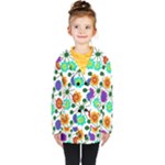 Bloom Plant Flowering Pattern Kids  Double Breasted Button Coat