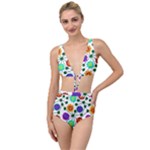 Bloom Plant Flowering Pattern Tied Up Two Piece Swimsuit