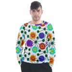 Bloom Plant Flowering Pattern Men s Long Sleeve Raglan T-Shirt