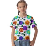Bloom Plant Flowering Pattern Kids  Cuff Sleeve Scrunch Bottom T-Shirt