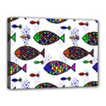 Fish Abstract Colorful Canvas 16  x 12  (Stretched)