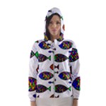 Fish Abstract Colorful Women s Hooded Windbreaker