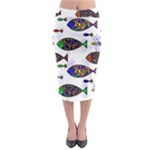 Fish Abstract Colorful Midi Pencil Skirt