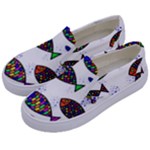 Fish Abstract Colorful Kids  Canvas Slip Ons