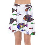 Fish Abstract Colorful Wrap Front Skirt