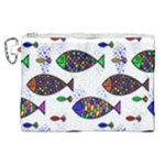 Fish Abstract Colorful Canvas Cosmetic Bag (XL)
