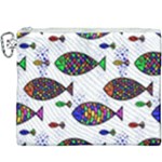 Fish Abstract Colorful Canvas Cosmetic Bag (XXXL)