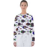 Fish Abstract Colorful Women s Slouchy Sweat