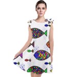 Fish Abstract Colorful Tie Up Tunic Dress
