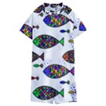 Fish Abstract Colorful Kids  Boyleg Half Suit Swimwear