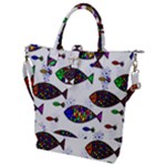 Fish Abstract Colorful Buckle Top Tote Bag