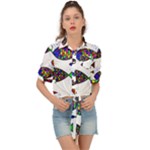 Fish Abstract Colorful Tie Front Shirt 