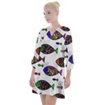 Fish Abstract Colorful Open Neck Shift Dress