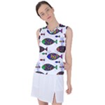 Fish Abstract Colorful Women s Sleeveless Sports Top