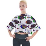 Fish Abstract Colorful Mock Neck T-Shirt