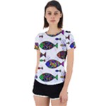 Fish Abstract Colorful Back Cut Out Sport T-Shirt