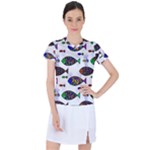 Fish Abstract Colorful Women s Sports Top
