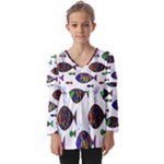 Fish Abstract Colorful Kids  V Neck Casual Top