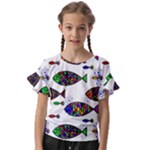 Fish Abstract Colorful Kids  Cut Out Flutter Sleeves