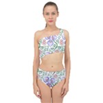 Bloom Nature Plant Pattern Spliced Up Two Piece Swimsuit