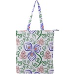 Bloom Nature Plant Pattern Double Zip Up Tote Bag