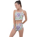 Bloom Nature Plant Pattern Summer Cropped Co-Ord Set