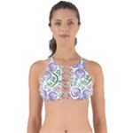 Bloom Nature Plant Pattern Perfectly Cut Out Bikini Top