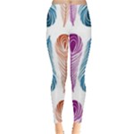 Pen Peacock Colors Colored Pattern Everyday Leggings 