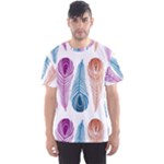 Pen Peacock Colors Colored Pattern Men s Sport Mesh T-Shirt