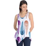 Pen Peacock Colors Colored Pattern Sleeveless Tunic