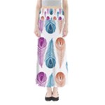 Pen Peacock Colors Colored Pattern Full Length Maxi Skirt