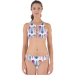 Pen Peacock Colors Colored Pattern Perfectly Cut Out Bikini Set