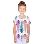 Pen Peacock Colors Colored Pattern Kids  One Piece T-Shirt